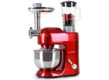 Klarstein Knetmaschine Küchenmaschine mit Fleischwolf, 1800W Teigmaschine Klein, 6 Stufen, Schneebesen Rühr- & Knethaken, Planetenrührwerk, Rührmaschine mit Mixer, Küchenmaschinen mit 5L Schüssel