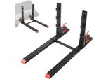 Forche Per Pallet Vevor, Carrello Portaforche Da 1814 Kg, Lunghezza Totale 1490 Mm, Forche Con Protezione Antiribaltamento E Barra Stabilizzatrice Regolabile, Adatte A Benne Caricatrici Compatte, Nero