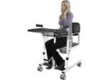 Sollevatore Idraulico - Sedia Di Trasferimento - Portata 150 Kg - Altezza Di Sollevamento 41-65 Cm - 4 Ruote Con Freno - Schienale 180° - Struttura In Acciaio - Nero