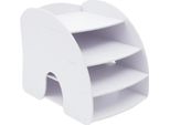 Organizer Da Scrivania - Portadocumenti - 4 Scomparti - Scomparto Per Documenti A4 - Portacarta - Per Ufficio, Casa, Scuola - Bianco