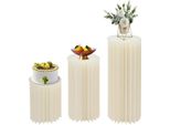 Portafiori Per Matrimonio - Pilastri/Pedane Cilindrici In Cartone - 3 Pezzi - Pieghevoli - 40-80 Cm - Decorazione Da Tavola E Tavolo Da Dessert - Bianco