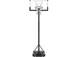 VEVOR Basketballständer max. 3,05 m höhenverstellbarer Basketballkorb, Basketballanlage mit Rollen & 1219,2 mm PC-Rückwand, Backboard-Set Basketballkorbsystem für Terrassen Poolrand Schulen