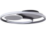 Brilliant Led Deckenleuchte "Runda", Grau (Dunkelgrau), 1, Ø 50Cm H: 7Cm, 1 Stk., Leuchten, Ø 50 Cm, 5200 Lm, 3000-6500 K, Dimmbar, Cct, Fernbedienung, Metall, Led Deckenleuchte