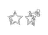 Paar Ohrstecker Firetti "Schmuck Geschenk Silber 925 Ohrschmuck Ohrringe Stern", Silber (Silberfarben, Kristallweiß, Kristallweiß), Ohrringe, Damen, Silber 925 (Sterlingsilber), Mit Zirkonia (Synth.)