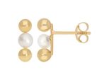 Paar Ohrstecker Firetti "Schmuck Geschenk Gold 375 Ohrschmuck Ohrringe", Gelbgoldfarben, Weiß, Ohrringe, Damen, 4Mm, Gelbgold 375 Perlen, Gelbgold 375, Perlen, Mit SüßWasserzuchtperle