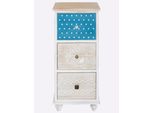 Kommode Heine Home, Weiß (Weiß, Natur), B:35Cm H:75,5Cm T:30Cm, Sideboards, Kommode