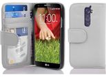 Cadorabo Custodia Per Lg G2 In Bianco Cover Posteriore Cellulare Protettiva Cover Libro Custodia Libretto Slot Per Carte Di Credito