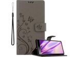Cadorabo Cover Per Sony Xperia 10 / Xperia XA3 Cover Protettiva In Grigio Cover Protettiva Custodia Telefono Cellulare Custodia Fiori Custodia Fiore