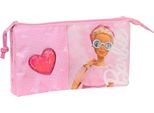 Astuccio Triplo Multiuso Barbie Girl Pink (22 X 12 X 3 Cm)