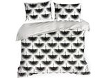 Biancheria Da Letto In Raso 160X200 Maja Nero Bianco Scatola Nova Print Regalo Eurofirany