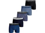 BjÖRn Borg Boxer Da Uomo 5 Pezzi - Boxer In Cotone Elasticizzato, Fascia In Vita Con Logo Blu M