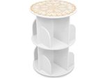 Libreria Verticale Girevole - Scaffale A 2 Piani - 8 Ripiani - 40×40×60 Cm - Portata 50 Kg - Salvaspazio - Bianco
