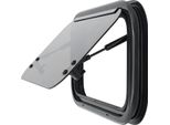 Camper Caravan Camper - Finestra 50 X 30 Cm - Vetro Temperato - Lega Di Alluminio - Tenda A Rullo Per Protezione Solare - Nero