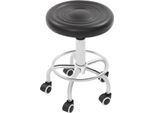 Sgabello Da Lavoro - Sgabello Girevole - Regolabile In Altezza - Girevole A 360° - 5 Rotelle - Imbottitura Ergonomica - Portata 150 Kg - Per Ufficio/Salone/Casa