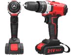 Trapano A Percussione A Batteria Da 21 V - Trapano/Avvitatore - 2 Marce - Velocità Variabile In Continuo - 25 Impostazioni Di Coppia - Rotazione Oraria/Antioraria - Batteria Inclusa