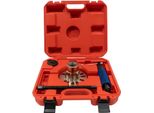 Estrattore Idraulico Per Cuscinetti Ruota - Set Di Estrattori 10 T - Per Alberi Motore E Mozzi Ruota - Cerchio Di Bulloni 96-125 Mm - Con Valigetta Di Trasporto - Rosso