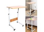 Tavolo Per Computer Portatili - Scrivania Su Rotelle - Forma A L - Altezza Regolabile 70-90 Cm - Struttura In Metallo Ferroso - Con Vano Portaoggetti - Piano D'appoggio 40×60 Cm