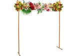 Arco Nuziale Quadrato - Supporto Per Sfondo - Altezza Regolabile 106,5-200 Cm - Materiale Ferro - Portata 5 Kg - Spessore Tubo 1,3 Mm - Misura L - Giallo