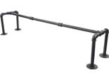 Appendiabiti - Montaggio A Parete Appendiabiti - 115 Cm - Design Industriale Tubolare - Metallo/Ferro - Capacità Di Carico 35-40 Kg - Nero