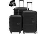 Hauptstadtkoffer Mitte - Set Di Valigie 3 Misure + Etichetta Digitale Per Bagagli, Trolley Da Viaggio Con Espansione Xl Set Di Valigie Bagaglio Da Stiva, Nero