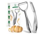 Set Di Pelapatate In Acciaio Inossidabile – Pelapatate – Pelapatate Per Patate, Frutta E Verdura – Lama Affilata Seghettata In Acciaio Inossidabile - Bikolo®