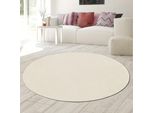Tappeto Crema A Tinta Unita Moderno Morbido Luminoso Accogliente Dimensioni - 120 Cm Rotondo