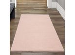 Tappeto Rosa Tinta Unita Morbido Caldo Moderno Stile Living Dimensioni - 60 X 110 Cm