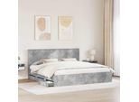 Syfax™ Struttura Del Letto Con Cassetto Grigio Cemento 200 X 200 Cm