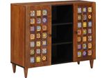 Syfax™ Credenza Noce 90 X 33,5 X 75 Cm Legno Di Mango Massello