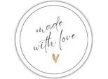 Etichette Di Carta "Fatto Con Amore"" - Cuore Dorato, 20 Pezzi"