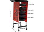 Carrello Professionale Per Cosmetici - Carrello Da Salone - 5 Cassetti - 6 Livelli - Ruote Universali - Portata 80 Kg - Pp E Acciaio Inox - Grigio Scuro