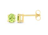 Paar Ohrstecker Vira Jewels "925-Sterling Silber Vergoldet GläNzend Peridot GrüN", Gelb (Gelb, GrüN), Ohrringe, Damen, One-Size, 0,8, Silber 925 (Sterlingsilber)