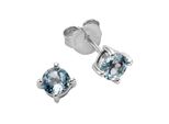 Paar Ohrstecker ZEEme "Silber 925 Rhodiniert Mit Blautopas (Beh.)", Weiß (Weiß, Hellblau), Ohrringe, Damen, One-Size, Silber 925 (Sterlingsilber)