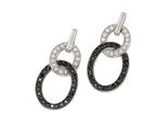 Paar OhrhäNger Celesta "Silber 925 Rhodiniert Mit Zirkonia-Steinen Weiß Und Schwarz", Weiß (Weiß, Schwarz), Ohrringe, Damen, One-Size, Silber 925 (Sterlingsilber)