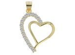 KettenanhäNger Adelia´S "Zeitloser Herz AnhäNger Aus 925 Sterling Silber", Gold, SchmuckanhäNger, Damen, Silber 925 (Sterlingsilber), KettenanhäNger