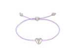 Armband Copenhagen Studios "Schmuck Geschenk Edelstahl Armkette Balloon Hearts", Lila (Edelstahlfarben, Lila), ArmbäNder, Damen, 24Cm, Edelstahl Nylon, Edelstahl, Nylon, Armband