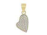 KettenanhäNger Adelia´s "Moderner Herz AnhäNger Aus 925 Sterling Silber", Gold, SchmuckanhäNger, Damen, Silber 925 (Sterlingsilber), KettenanhäNger