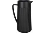 Karaffe "Refia", Schwarz, B:16,5Cm H:22Cm T:10,5Cm Ø:10,5Cm, Steinzeug, SchÖNer WOHNEN-KOLLEKTION, Karaffen, Karaffe, Keramik Krug, 1,25L Mit Eleganter Rifferlung