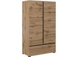 WäScheschrank Otto Home "Cross, Moderner Griffloser Kleiderschrank", Braun (Wotan Eiche), B:89Cm H:150Cm T:40Cm, Fsc-Zertifizierter Holzwerkstoff, Melamin, Metall, SchräNke, Mehrzweckschrank, DrehtüRenschrank Mit 1 Schublade, 3 Farben VerfüGbar