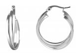 Paar Creolen Adelia´S "Damen Creolen Aus Poliertem Edelstahl Ø 25 Mm", Silber, Ohrringe, Damen, Damen, Edelstahl