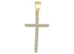KettenanhäNger Adelia´S "Zeitloser Kreuz AnhäNger Aus 925 Sterling Silber", Gold, SchmuckanhäNger, Damen, Silber 925 (Sterlingsilber), KettenanhäNger