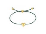 Armband Copenhagen Studios "Schmuck Geschenk Edelstahl Armkette Balloon Hearts", Gold (Gelbgoldfarben, GrüN), ArmbäNder, Damen, 24Cm, Edelstahl Nylon, Edelstahl, Nylon, Armband