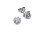 Paar Ohrstecker ZEEme "Silber 925 Rhodiniert Mit WeißEn Zirkonia-Steinen", Weiß (Weiß, Weiß), Ohrringe, Damen, One-Size, Silber 925 (Sterlingsilber)