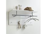 Fmd MöBel Spot Appendiabiti Da Parete Con Asta Appendiabiti E 4 Ganci, Bianco, 441-001