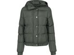 Urban Classics Donna - Puffer Invernale Con Cappuccio Dunkeloliv