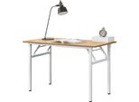 [Neu.Haus]® Scrivania Pieghevole - 120 X 60Cm Scrivania Per Ufficio Scrivania Per Computer Tavolo Pieghevole Faggio / Bianco