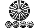 4X Set Di Copricerchi Premium Design Spinel 15 Inch Argento / Nero