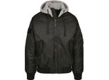Brandit - MA1 Bomber Giacca Con Cappuccio Nero / Grigio - M