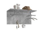 Fmd Furniture 441-001 Appendiabiti Da Parete In Beton Light Atelier Decor, Dimensioni Circa 72 X 34,5 X 29,5 Cm (Lxaxp)