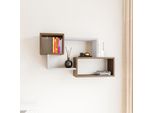 Skye Decor, Ayder- Ayder Kln, Colore Noce,,Bianco, Mensole A Muro, 51X90X20 Cm, 100% Pannello Di Particelle Rivestito In Melamina